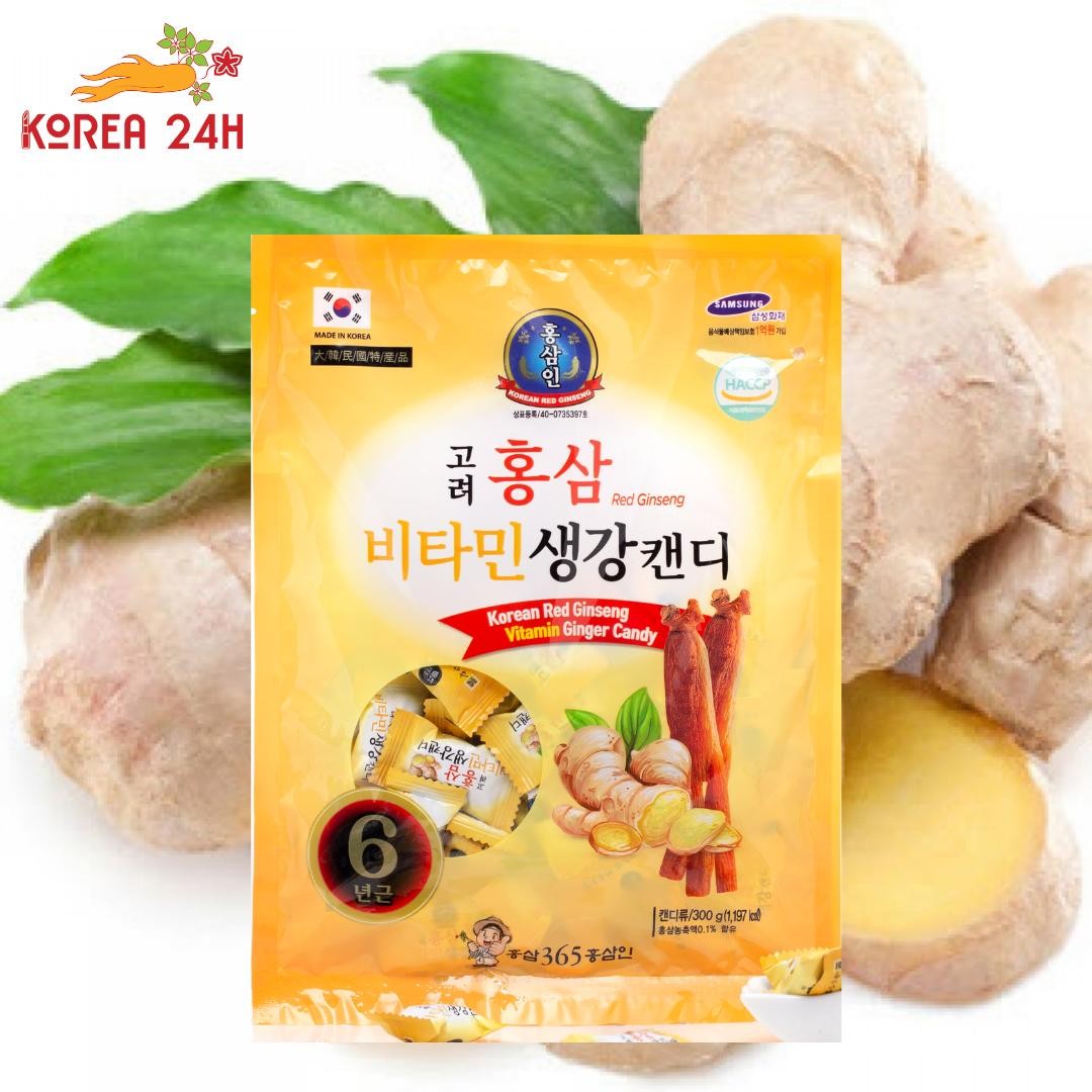 [HÀNG CHÍNH HÃNG] Kẹo Gừng Vitamin 365 Hồng Sâm Hàn Quốc-- RẤT TỐT CHO SỨC KHỎE- KẸO SÂM- SÂM GỪNG
