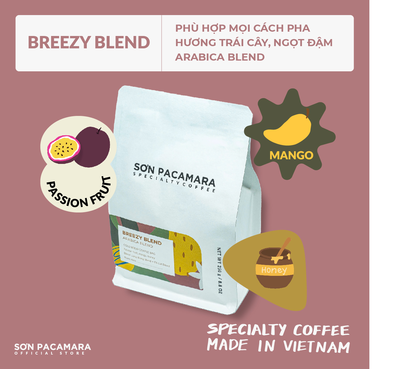 Cà Phê Breezy Blend (Gói Hạt) - Phù Hợp Cold brew /Pour Over - Arabica Blend