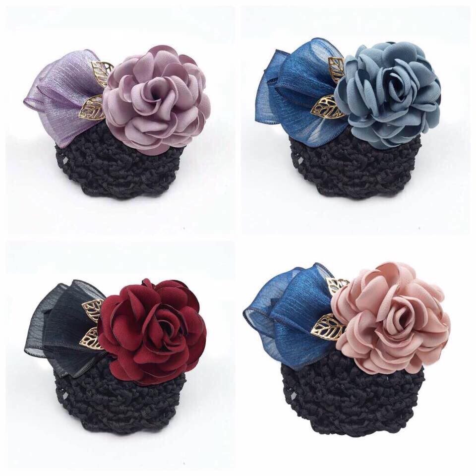 KẸP BÚI HOA HỒNG ❤️Kẹp Lưới Búi Tóc ❤️ Búi tóc / Hoa cài Tóc Đẹp/Kẹp đính đá/ Phụ kiện cho nữ/ QUÀ TẶNG KHÁCH HÀNG