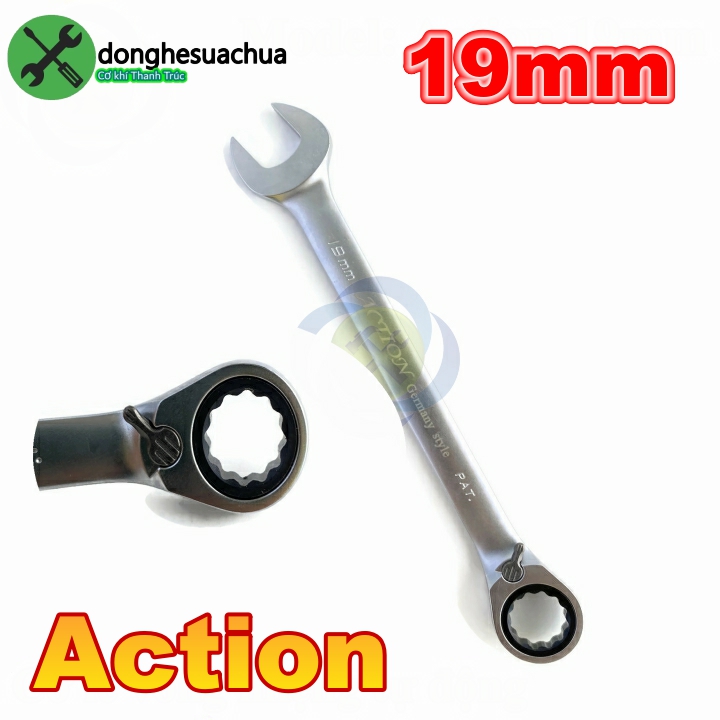 Cờ lê vòng miệng tự động Action 19mm có khóa