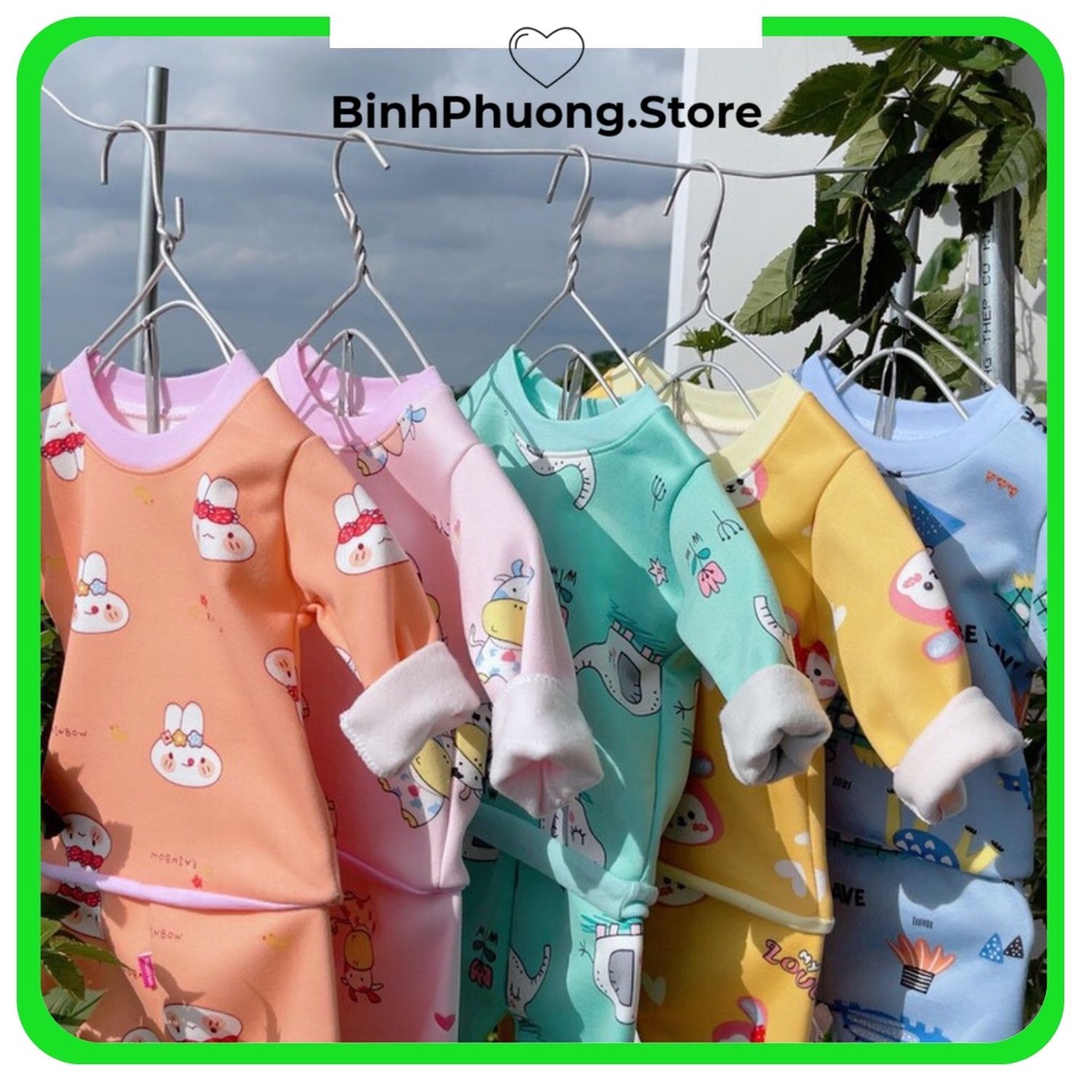 Bộ Thu Đông Cho Bé Bộ Quần Áo Nỉ Bông Cho Bé Trai Gái Từ 4 Đến 15 kg Bé Dưới 3 Tuổi Binhphuong.Store