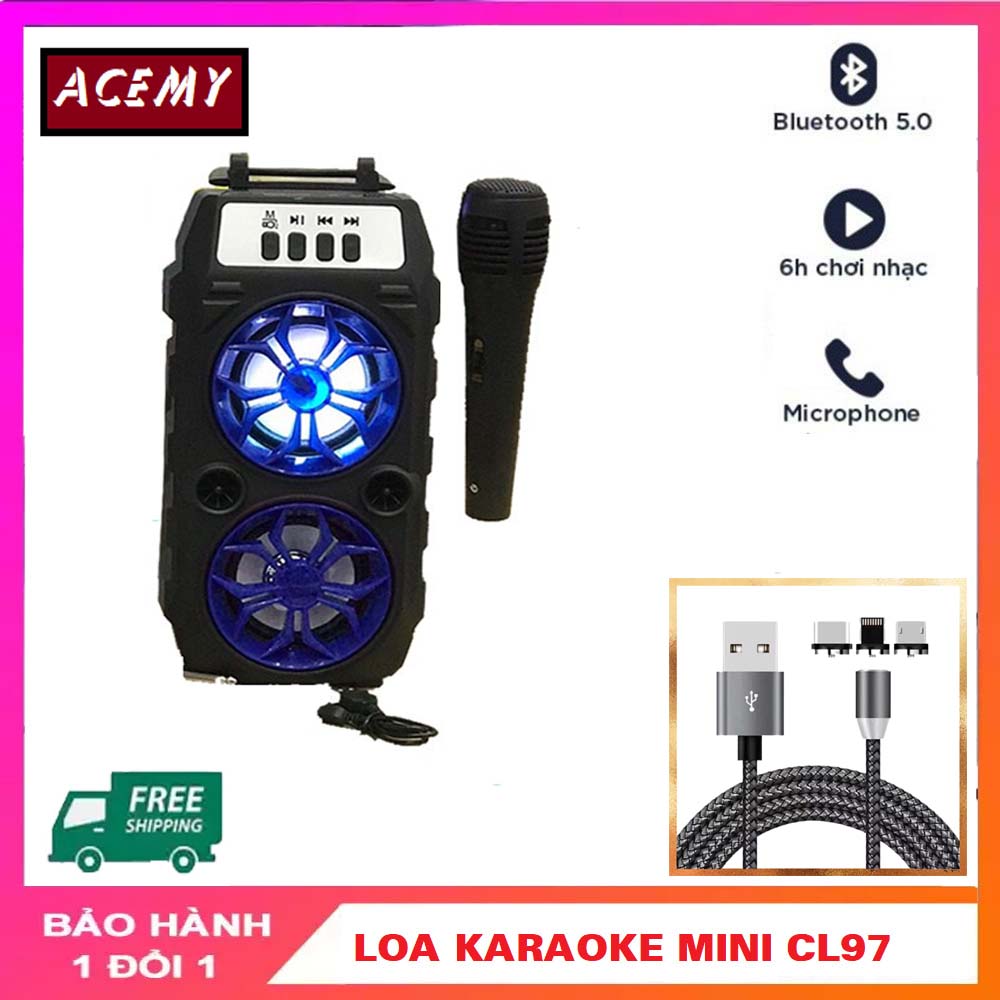 Loa karaoke bluetooth không dây cl97 âm thanh sống động acemy high tech, loa karaoke mini, loa karaoke công suất lớn, loa karaoke gia đình, loa karaoke bluetooth