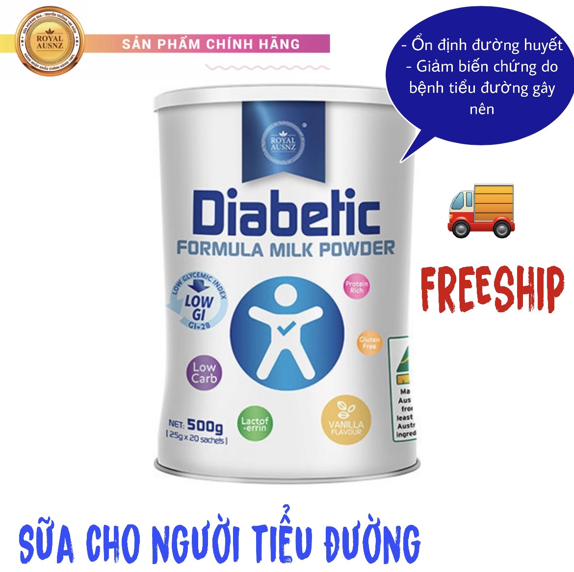 Sữa Hoàng Gia Úc Cho Người Tiểu Đường Diabetic Formula Milk Powder