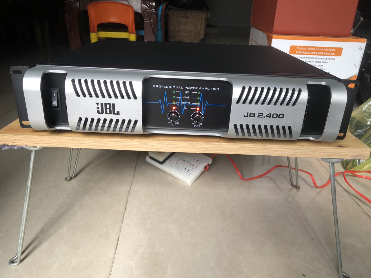 Cục đẩy công suất jbl-2400 chạy 24 sò toshiba lớn-mạch class h