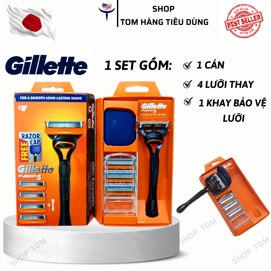 Hộp dao cạo râu 5 lưỡi Gillette Fusion5 Hàng Nhật Nội Địa