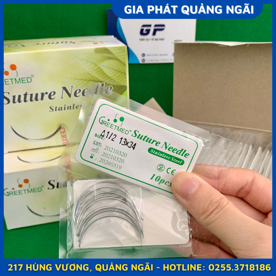 Kim khâu da y tế greetmed mũi kim tam giác kim khâu thực hành khâu giò