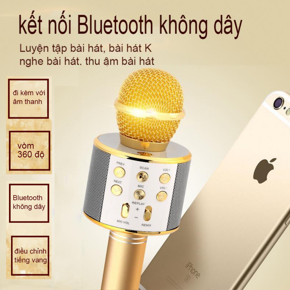 Micro karaoke bluetooth bản Pro nâng cấp chip xử lý âm thanh cực hay pin trâu hơn chống ồn hỗ trợ mọi dòng máy, micro karaoke không dây