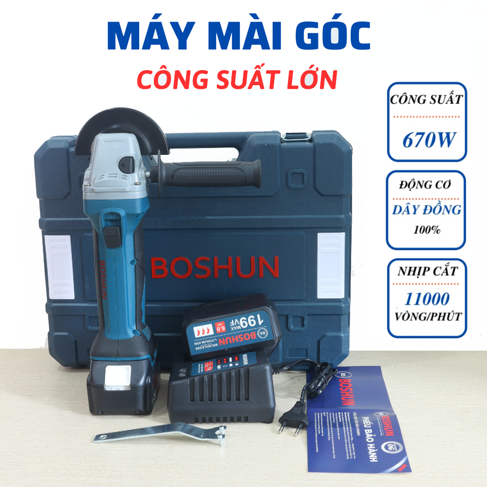Máy mài pin boshun 199v- ag100b - không chổi than - máy mài cầm tay - máy mài góc- máy cắt cầm tay - máy căt góc - máy đánh bóng - máy cưa - máy cắt cây - máy cưa giá rẻ - máy cưa cầm tay