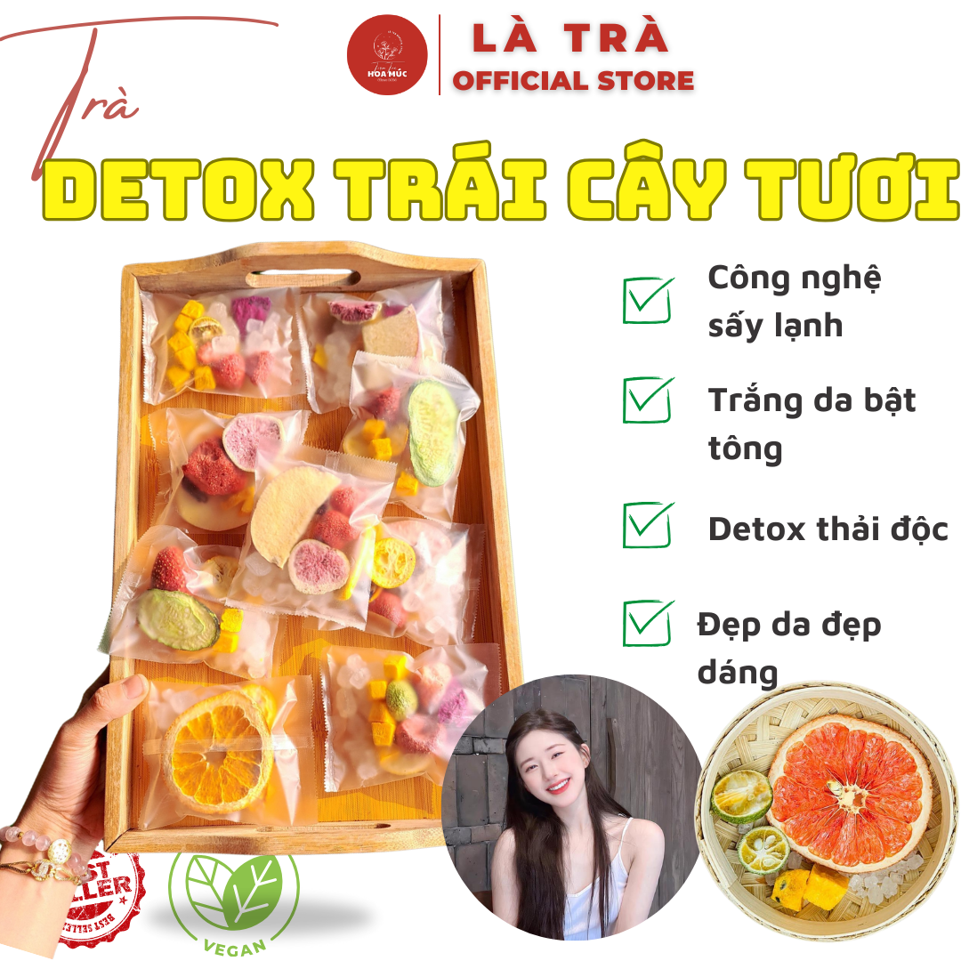 ✅ SET 10 gói Trà hoa quả sấy lạnh DETOX giảm cân thải mỡ chanh leo sấy bưởi đỏ kim quất chanh vàng thơm ngon đẹp da thanh lọc cơ thể