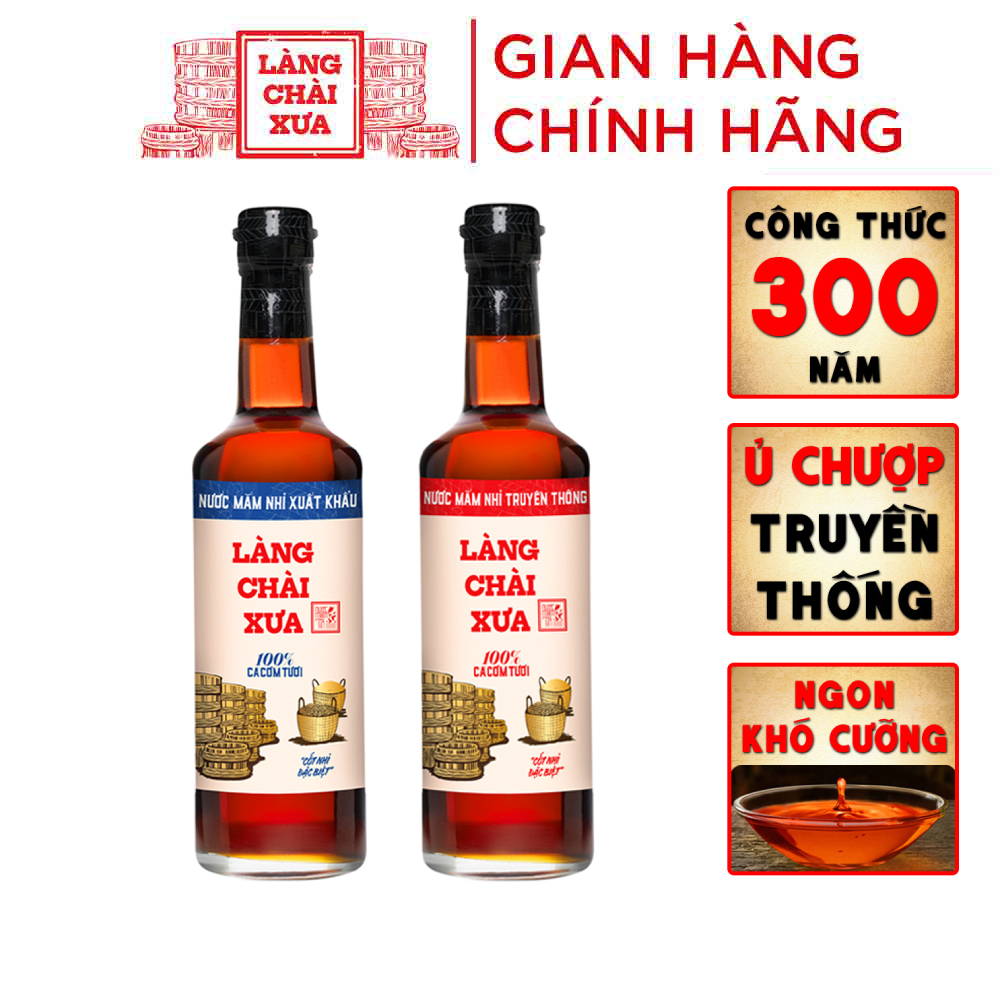 [03 VỊ LỰA CHỌN - GIÁ TỐT] Nước mắm nhỉ Làng Chài Xưa xuất khẩu nhãn xanh chai thủy tinh 500ml cốt nhỉ đặc biệt vị dịu nhẹ gu Việt Kiều giới trẻ thành thị