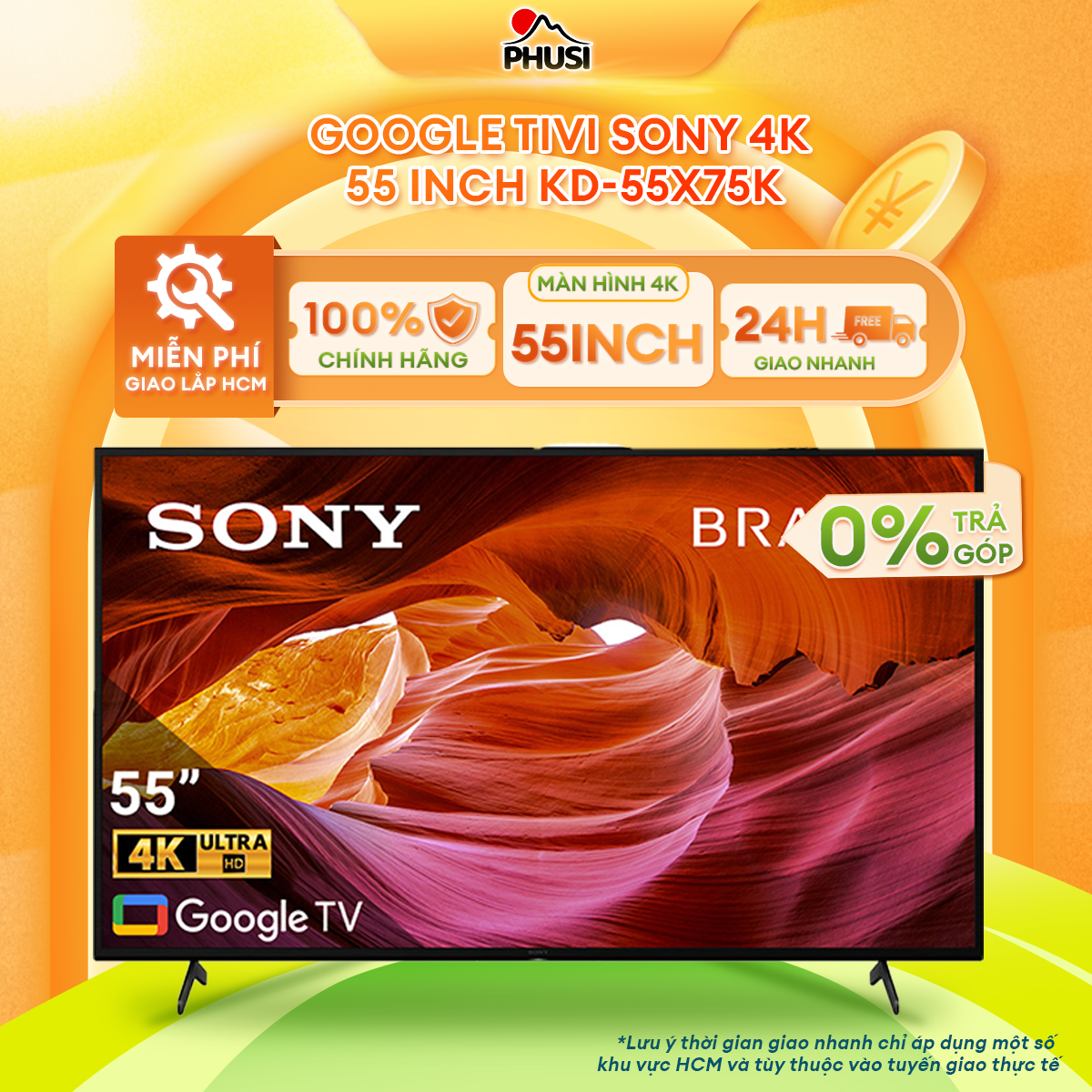  Google Tivi Sony 4K 55 inch KD-55X75K Mới 2022 Hệ điều hành Google TV Remote thông minh Điều khiển tivi bằng điện thoại Ứng dụng Android TV - giao hàng miễn phí HCM -  HÀNG CHÍNH HÃNG  