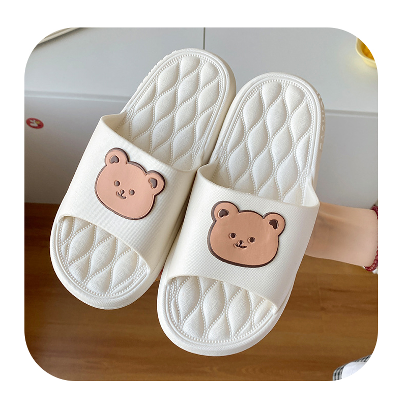 Dép đi trong nhà hình gấu, dép lê quai ngang hình gấu cute, dép cao su dẻo đế chống trượt, dép đi trong nhà hình gấu siêu êm bền đẹp