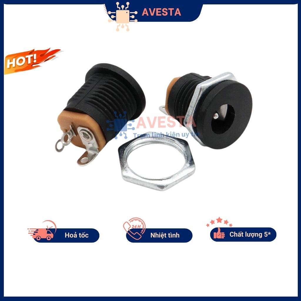 Jack DC cái tròn có ốc vặn 5.5x2.1mm DC-022 chất lượng cao Avesta