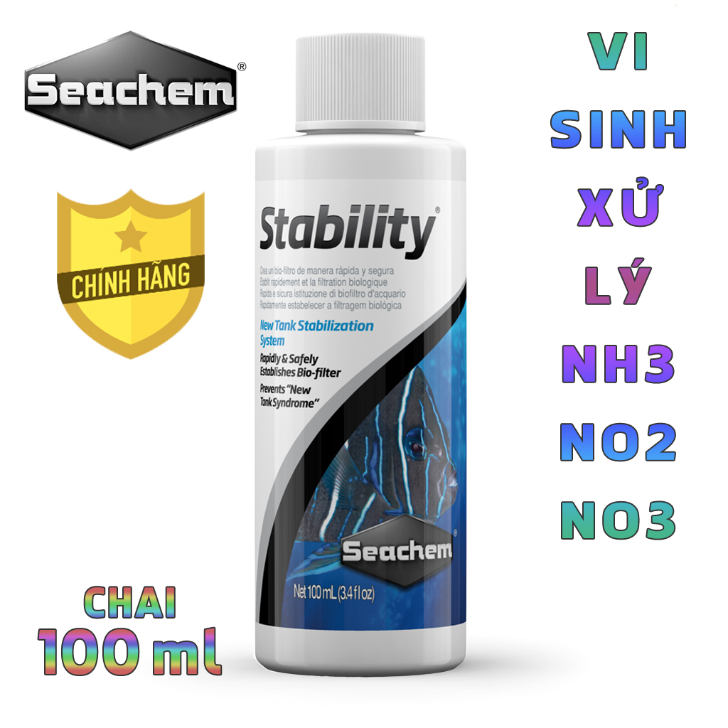 Vi sinh Seachem - Stability xử lý Ammonia, Nitrite, Nitrate cho hồ cá biển, hồ cá thuỷ sinh