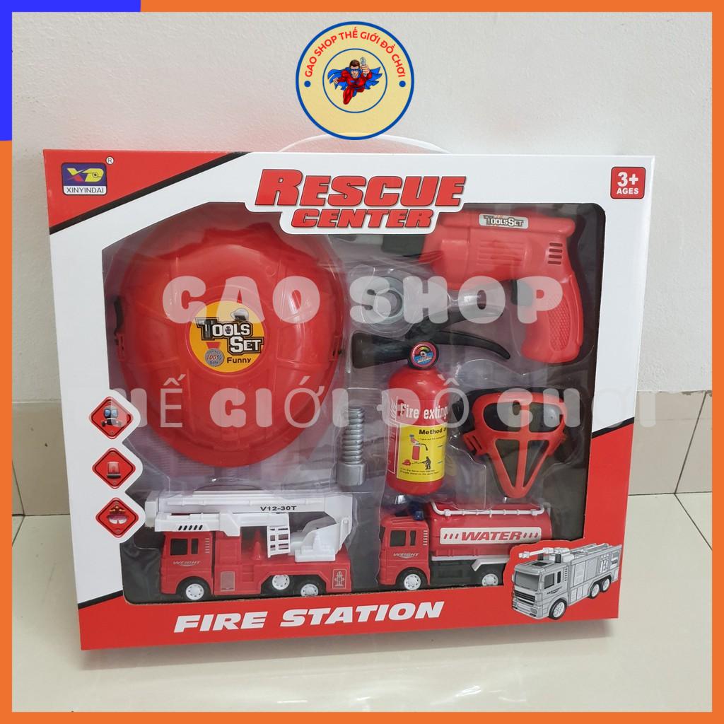 Đồ chơi cuu hoa gồm các dụng cụ cho bé tập làm lính cuu hoa