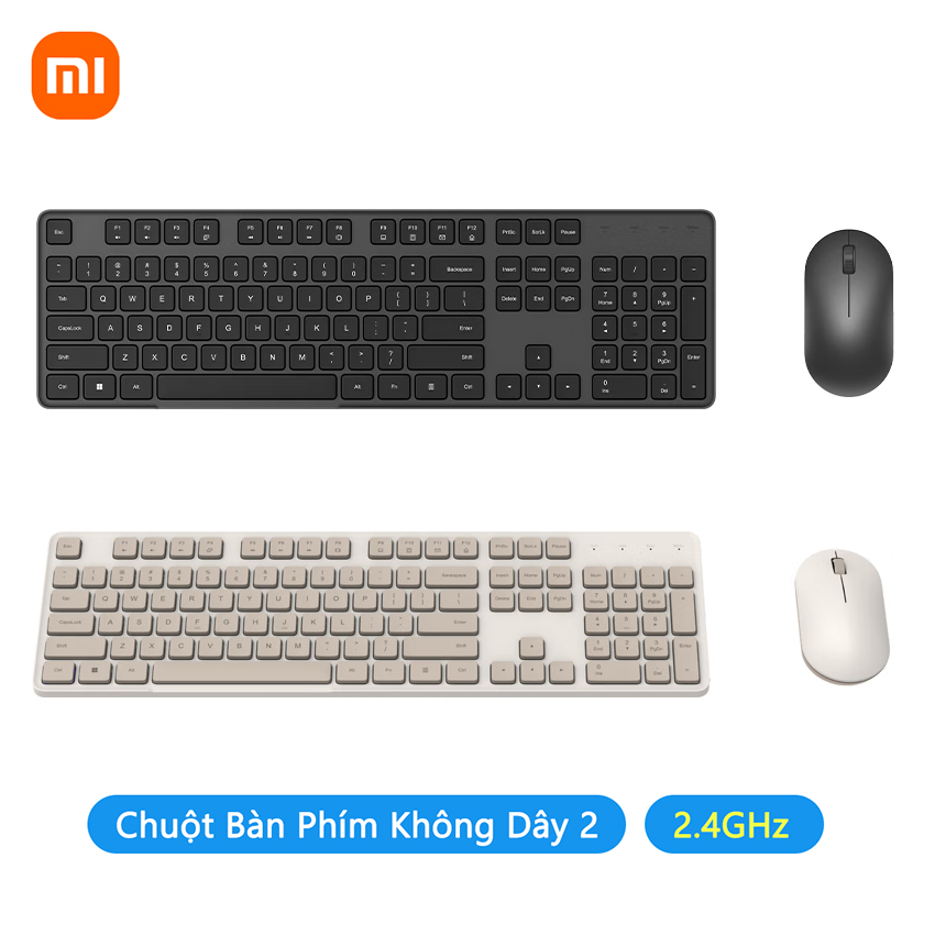 Bộ bàn phím & chuột không dây Xiaomi Bộ bàn phím chuột thu USB 104 GHz 2 phím chơi game Văn Phòng dành cho máy tính máy tính xách tay máy vi tính