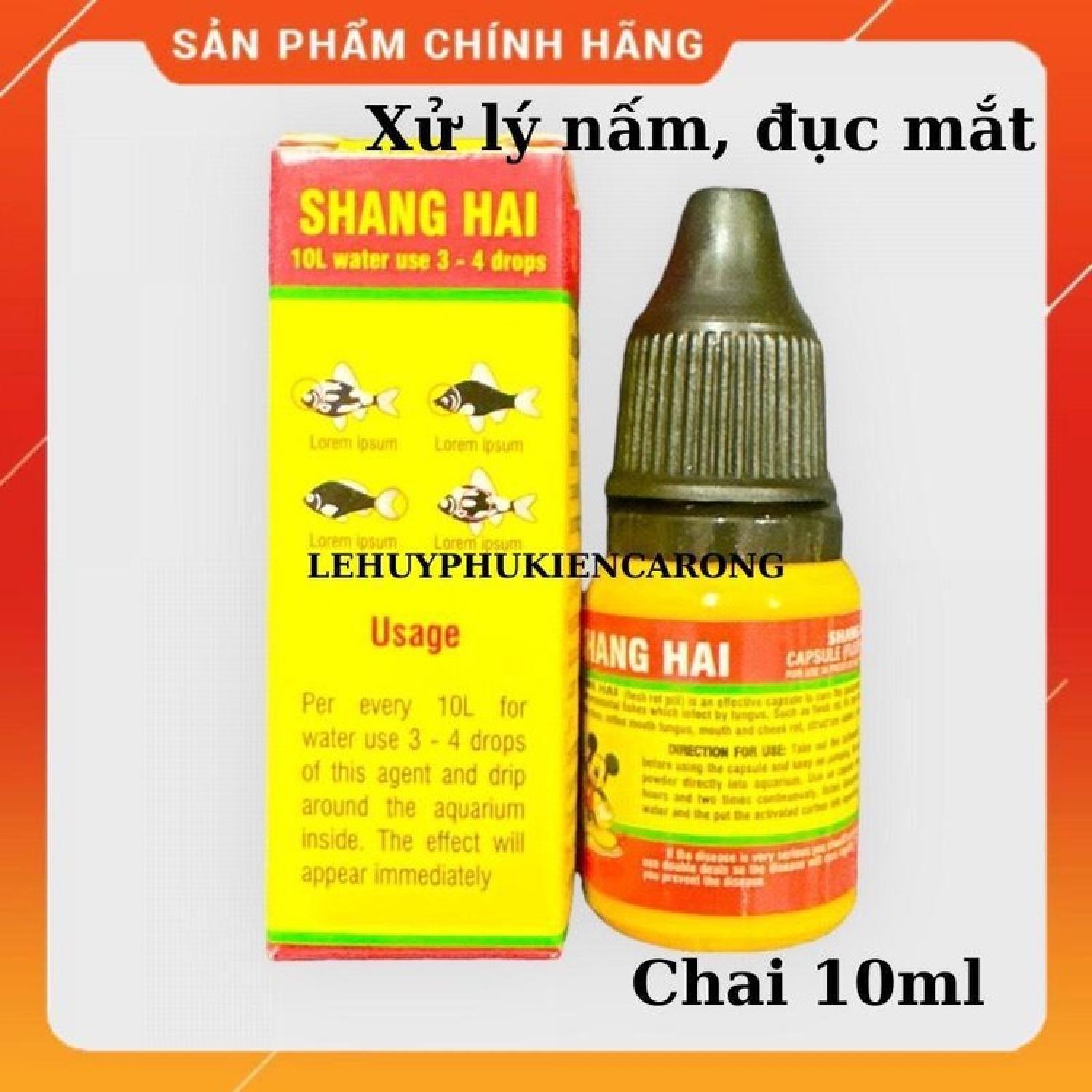 Dung dịch xử lý nấm, đục mắt cho cá cảnh shanghai chai 10ml
