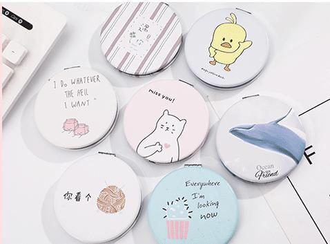 [HCM]Gương tròn mini 2 mặt - Gương tròn 2 mặt - gương cầm tay bỏ túi - dcpxtrangphamsg