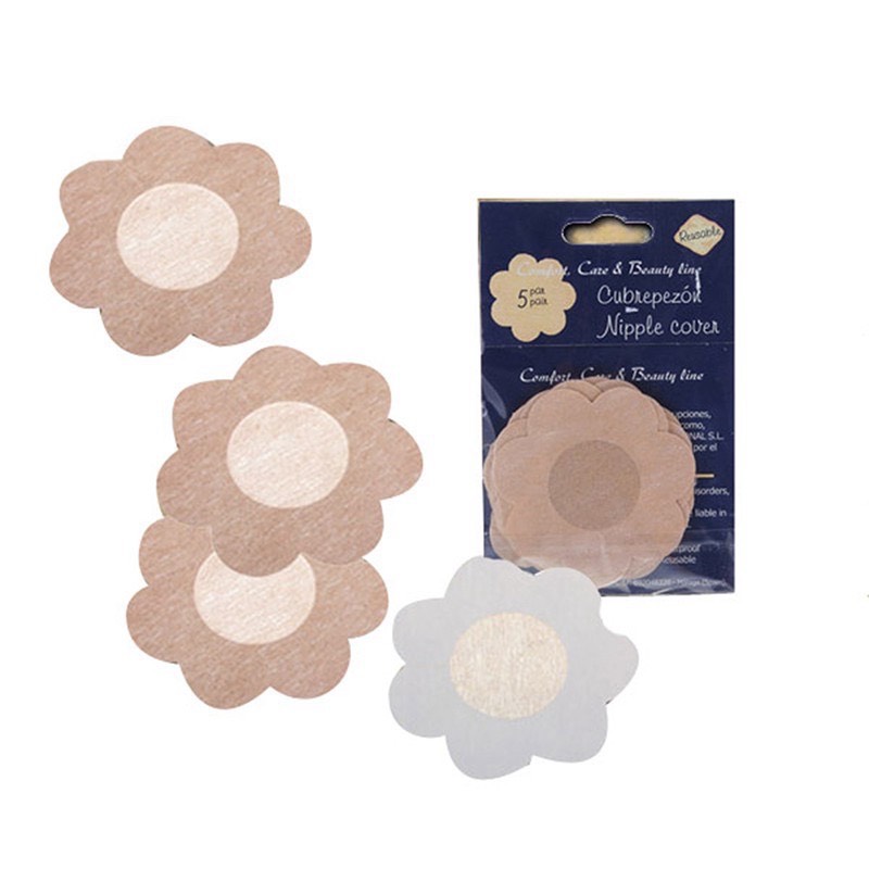 [Set 10 Cái] Miếng Dán Ngực Dùng 1 Lần, Miếng Dán Nhũ Hoa Bằng Vải mềm mại màu da giống thật không lộ