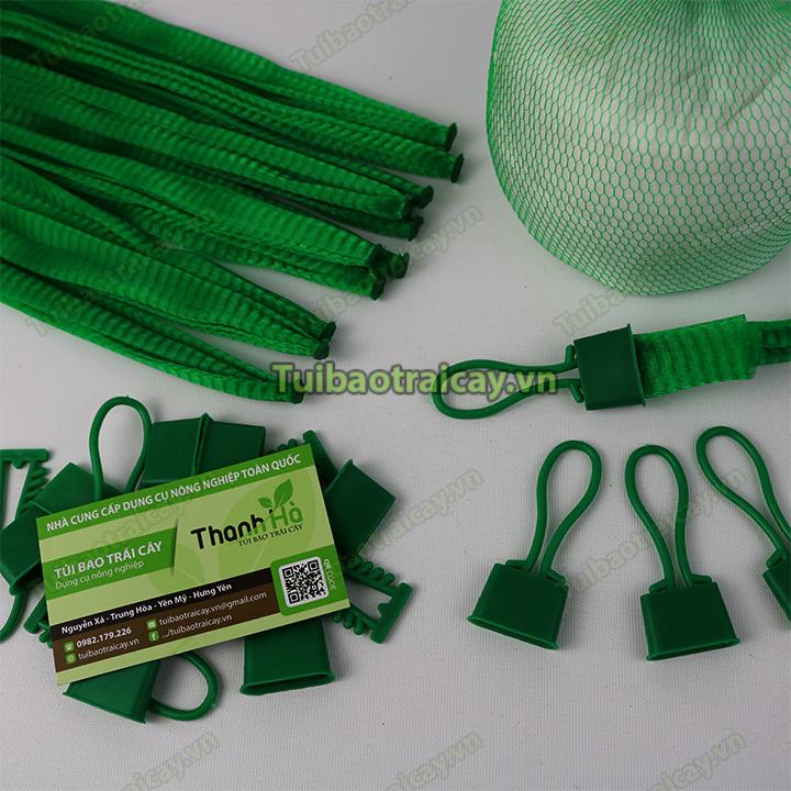 1kg Túi lưới đựng hoa quả, đồ vật kèm móc khóa dài 35cm