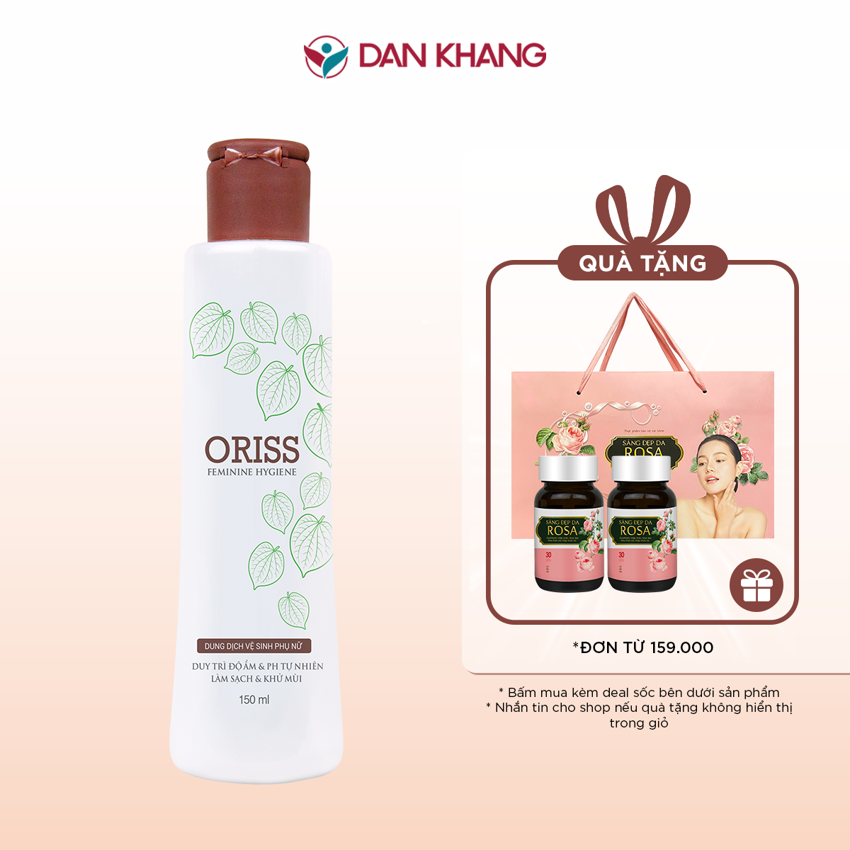 Dung dịch vệ sinh phụ nữ kháng khuẩn khử mùi dưỡng ẩm oriss chai 150ml