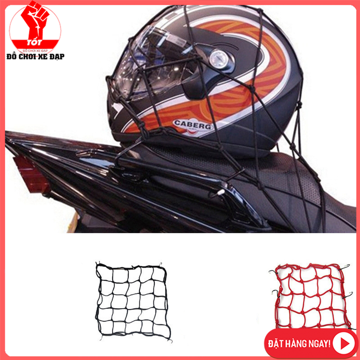 Lưới ràng buộc hàng đồ xe máy và hành lý xe máy, xe mô tô 40x40cm Mai Lee
