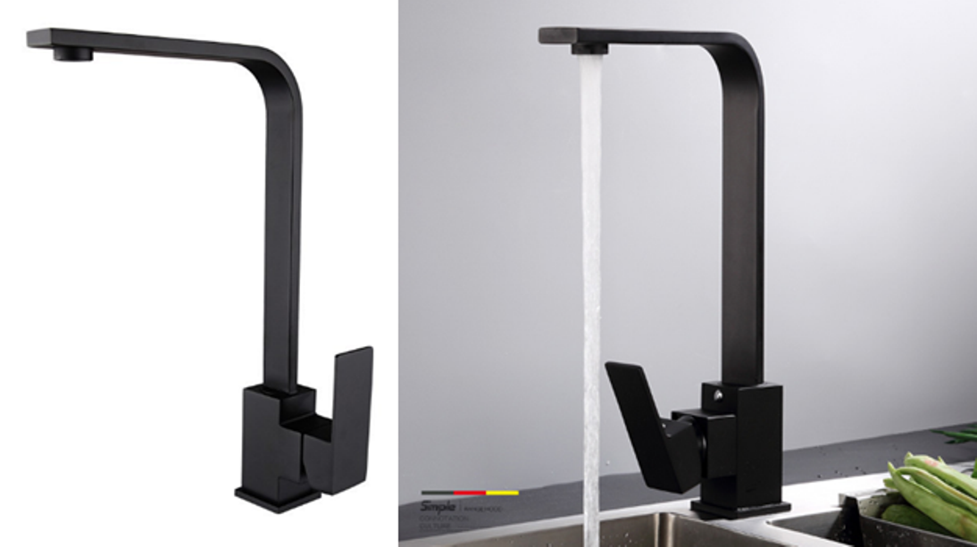 Vòi rửa bát - chén nóng lạnh màu đen cao cấp - Inox 304