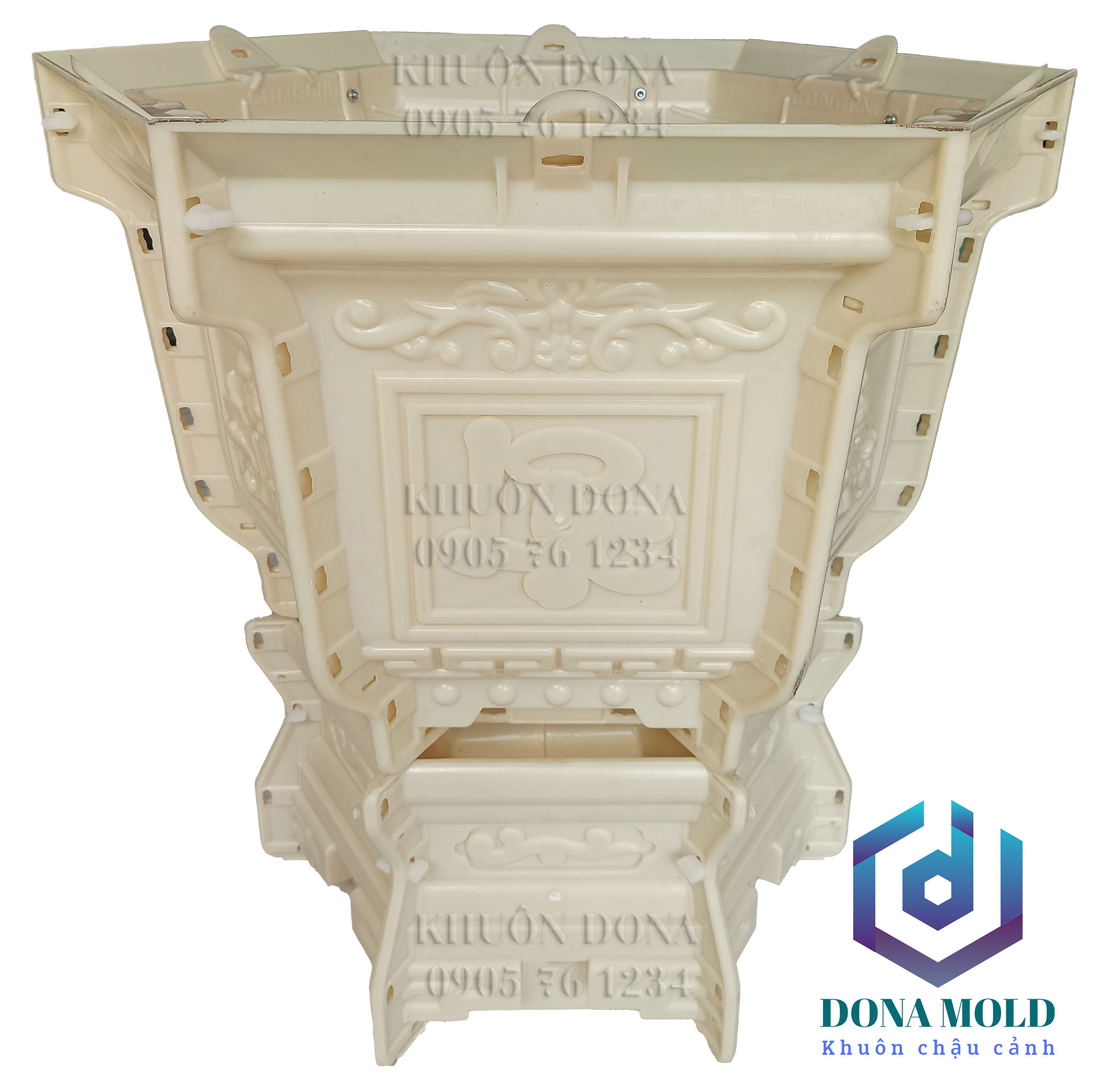 ( Tặng búa) Khuôn Đúc Chậu Lục Giác 60 VN+ Đôn Bệ