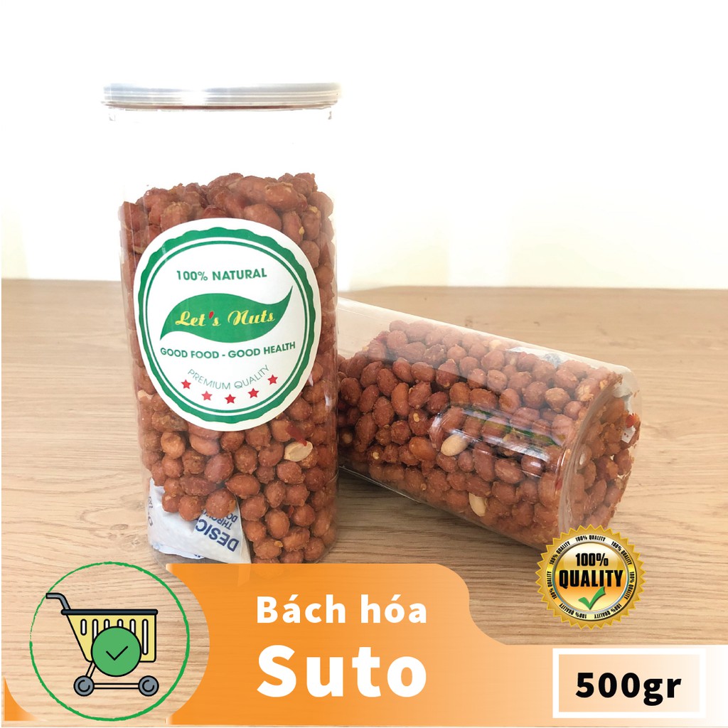 [HCM]Đậu phộng rang tỏi ớt lon pet 500g sang trọng hợp vệ sinh món quà ăn vặt tuyệt vời HuTo House