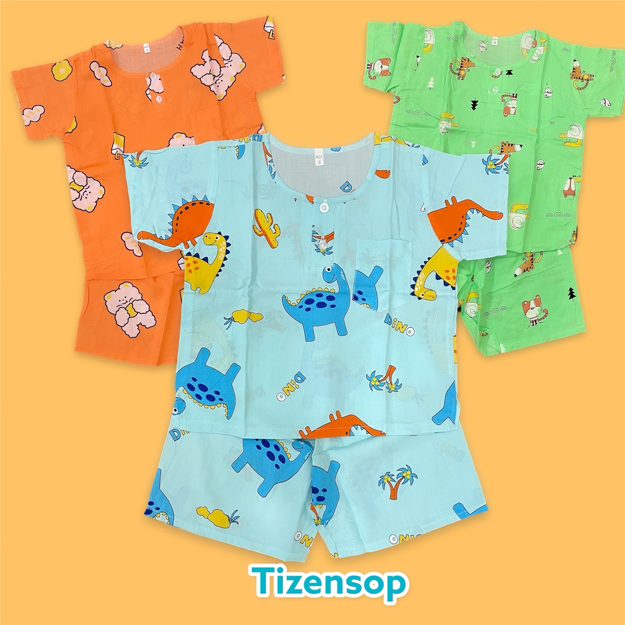 Combo 3 bộ đồ tole bé trai màu ngẫu nhiên, bộ lanh bé trai mặc nhà đồ bộ tole mặc ngủ cho bé