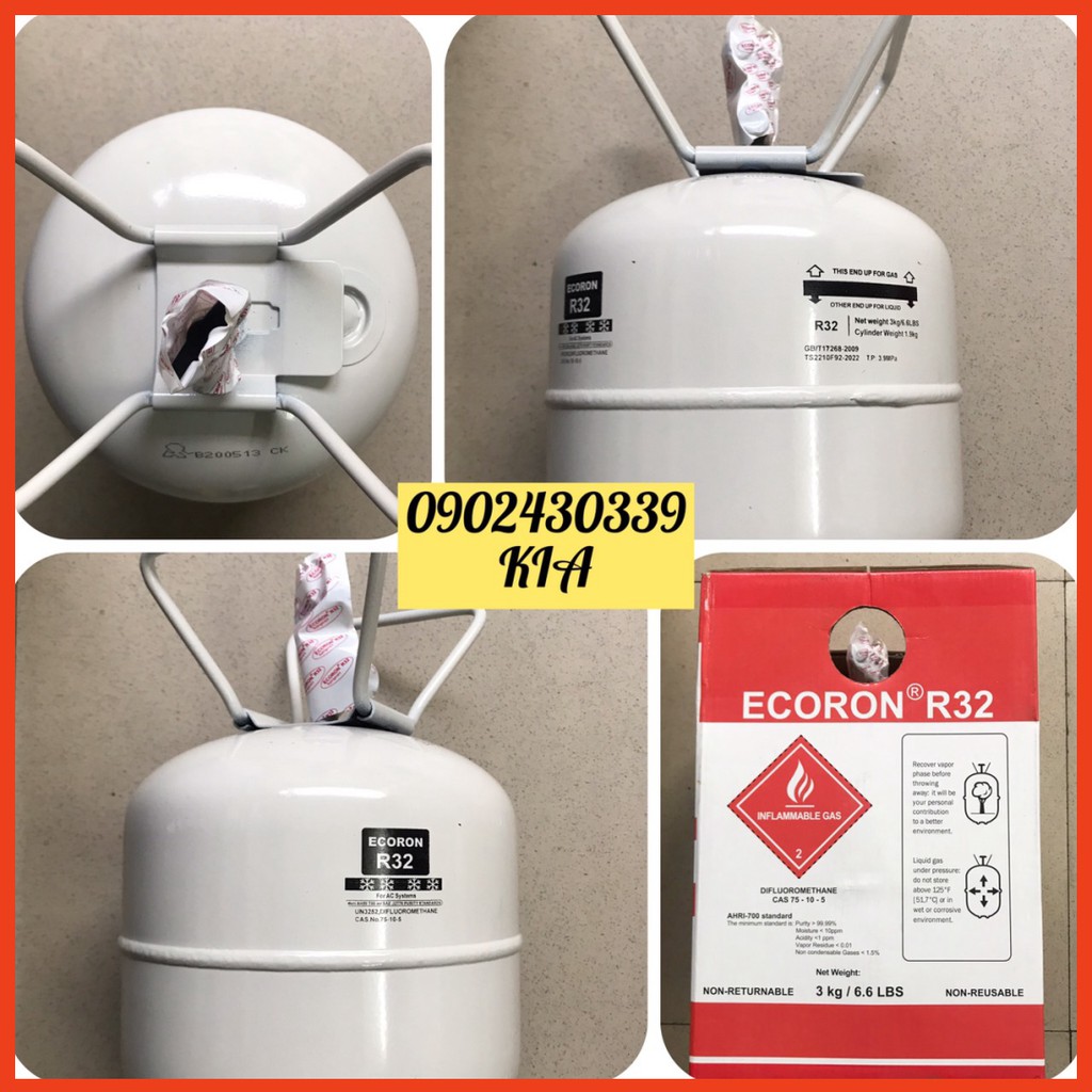 Gas lạnh điều hòa r32 ecoron ⚡sẵn hàng⚡môi chất lạnh r32 ecoron dùng cho điều hòa,kho lạnh
