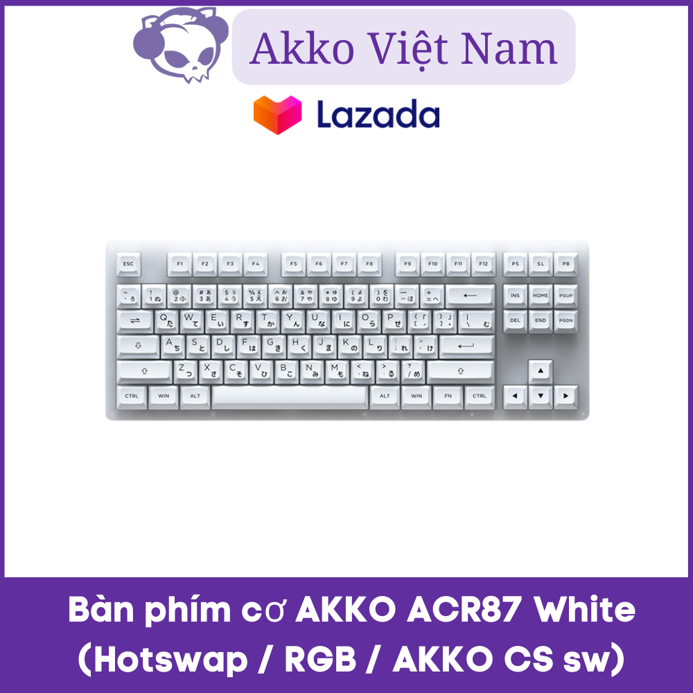 Bàn phím cơ AKKO ACR87 White (Hotswap / RGB / AKKO CS sw Jelly White)