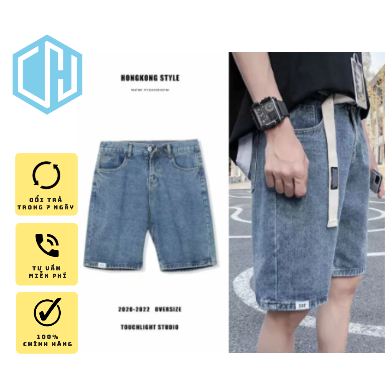 Quần Short Jean, Quần Ngố Bò Nam Ống Rộng , Phong Cách Trẻ Trung Thời Trang Mùa Hè Cho Nam, Hot Trend 2021