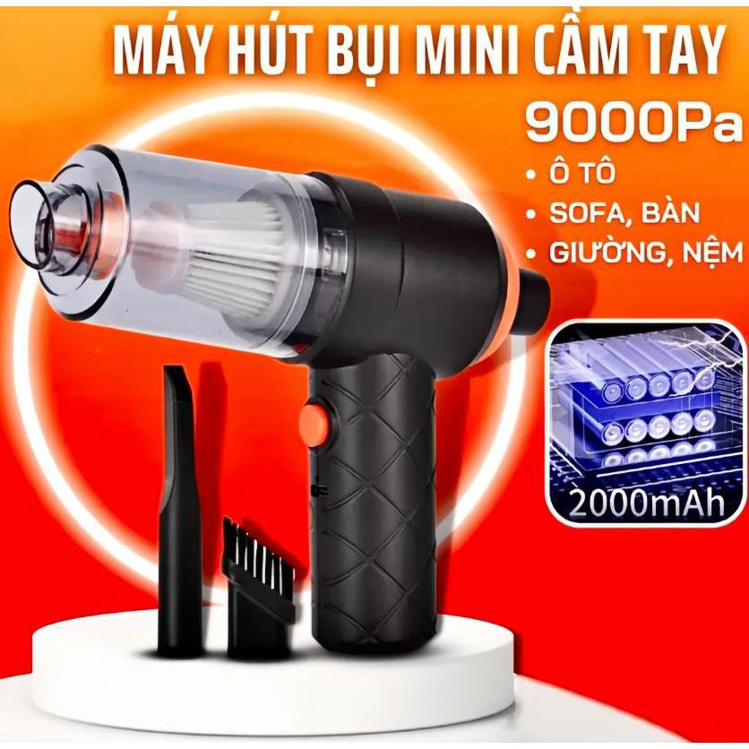 [GIÁ TỐT] Máy Hút Bụi Mini Cầm Tay Không Dây Lực Hút Bụi 6000MPA Làm Sạch Bàn Phím, Nội Thất Ô Tô, Nhà Cửa, Nhỏ Gọn PIN Sạc Tiện Lợi, Bảo Hành 12 Tháng
