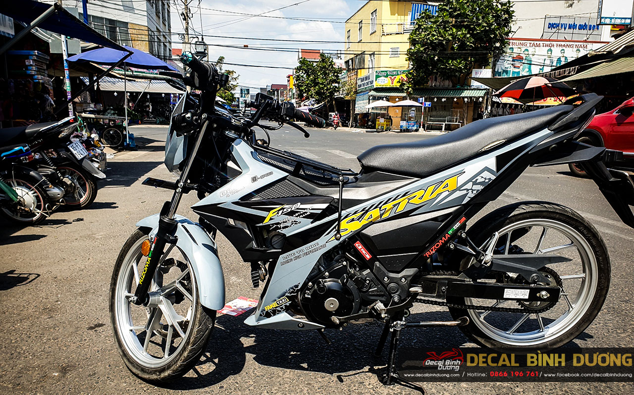 Tem Trùm Satria 150 xanh xi măng - Tem Satria Đẹp Nhất - Decal Satria Giá Rẻ