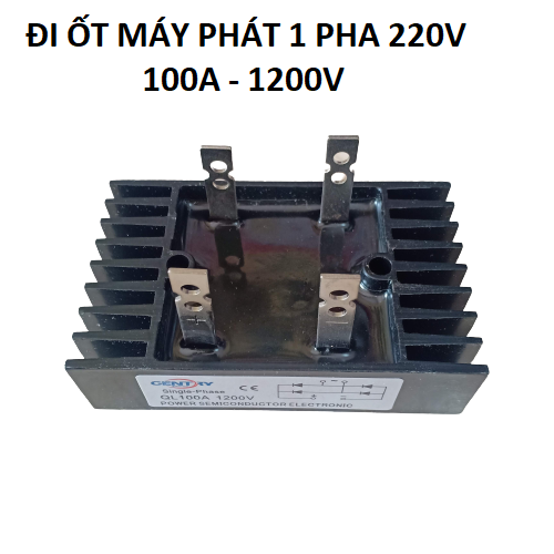 Đi ốt cầu chỉnh lưu 1 pha 4 chân 100A-1600V - Đi ốt máy phát điện 1 pha