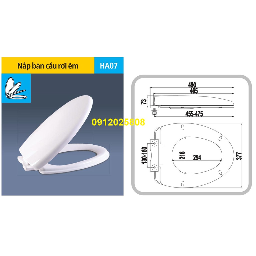 Ha07 - nắp bồn cầu rơi êm không tiếng động