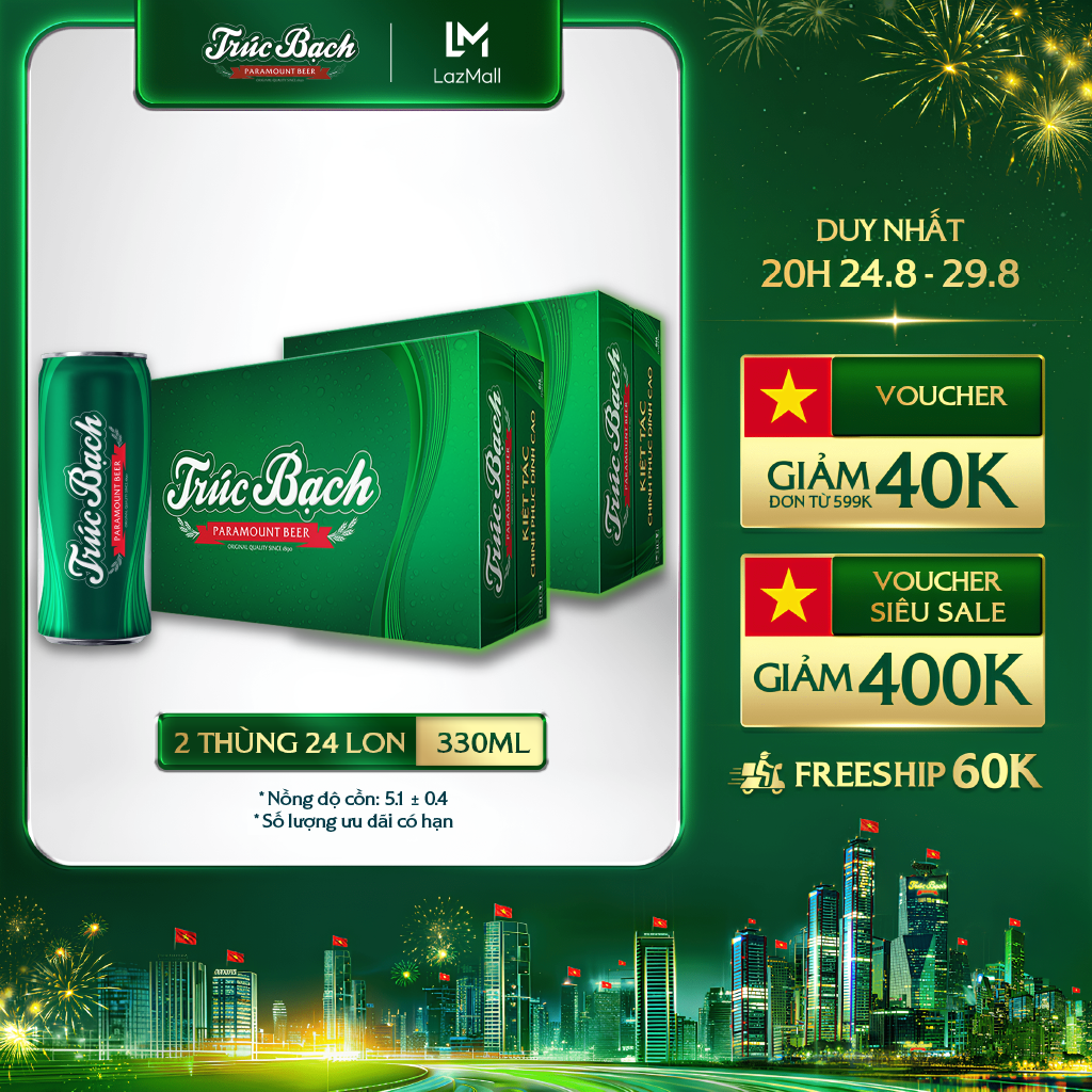 Combo 2 thùng 24 lon bia trúc bạch – habeco