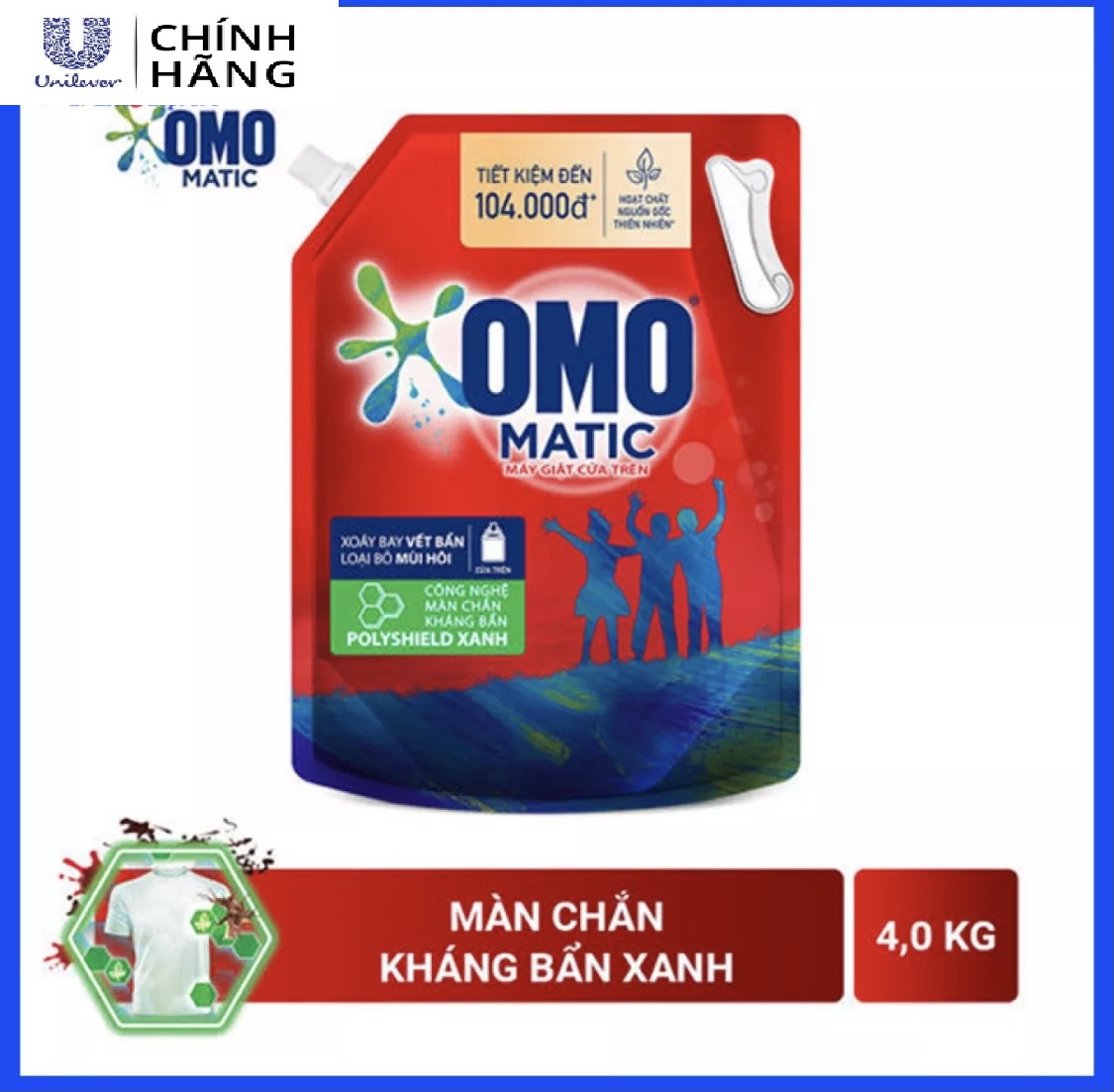 [HCM[Nước giặc OMO Matic cho máy giặt cửa trên giúp quần áo Sạch bẩn khử mùi toàn diện túi 3.9kg-4kg