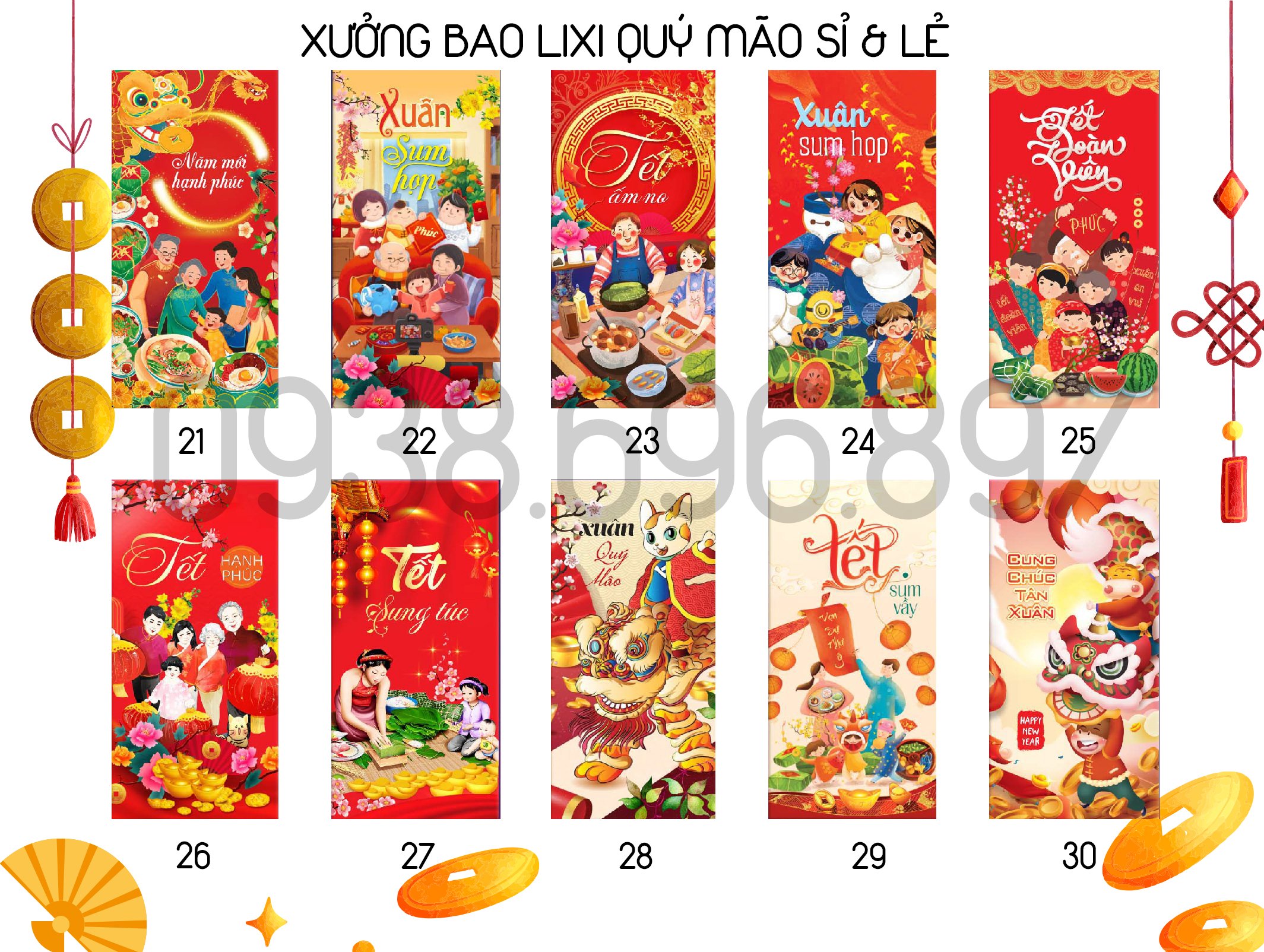 [83 mẫu] Túi Lì Xì Độc Lạ Hot Trend Giá Sỉ Rẻ Tết 2023- TẾT QUÝ MÃO  Chất Giấy C150 Xịn Cứng Cáp