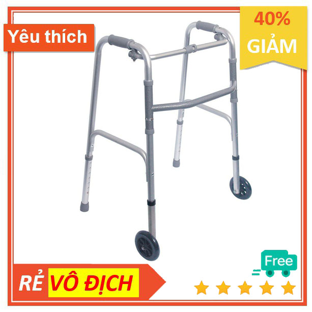 Khung tập đi cho người già người phục hồi chức năng vật lí trị liệu inox cao cấp chắc chắn gấp xếp gọn được Cường Thịnh Medical