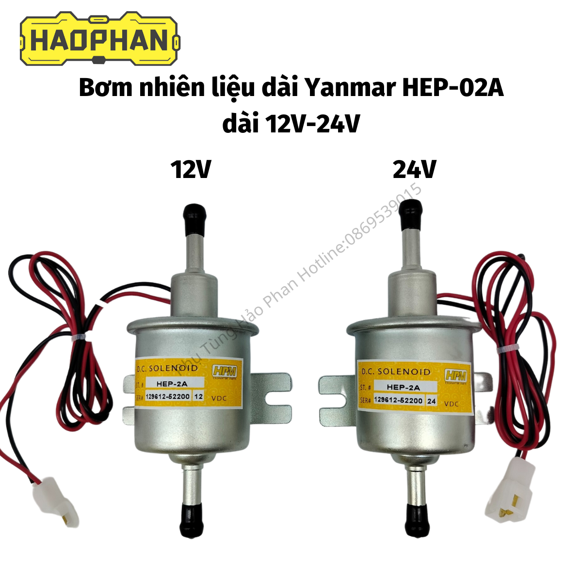 Bơm nhiên liệu Yanmar dài HEP-02A, bơm dầu diesel, bơm xăng dầu điện bơm nhiên liệu - Bảo hành 6 tháng