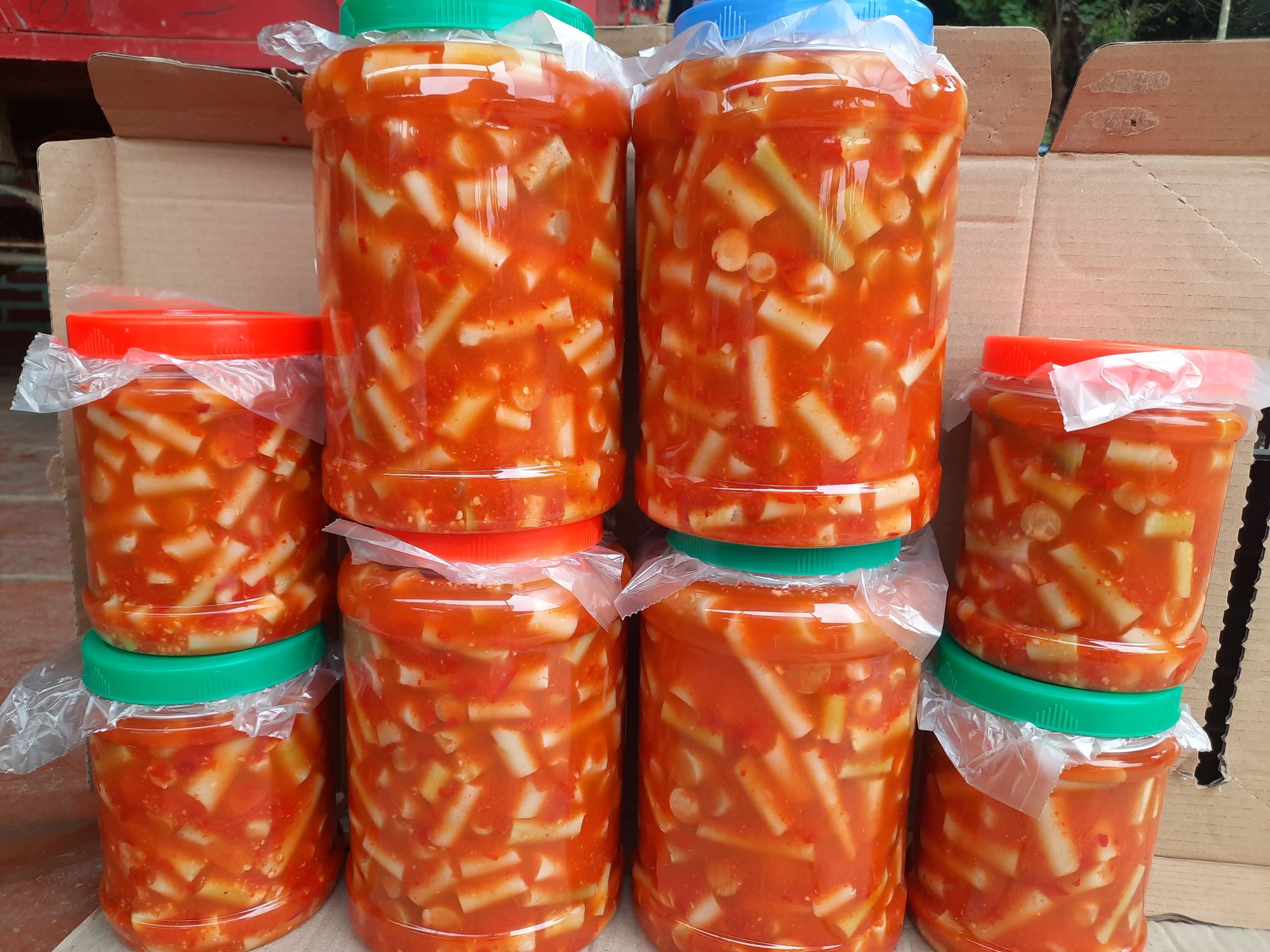Măng ớt tây bắc lọ 1.6kg =60 lọ 3.6kg=120k