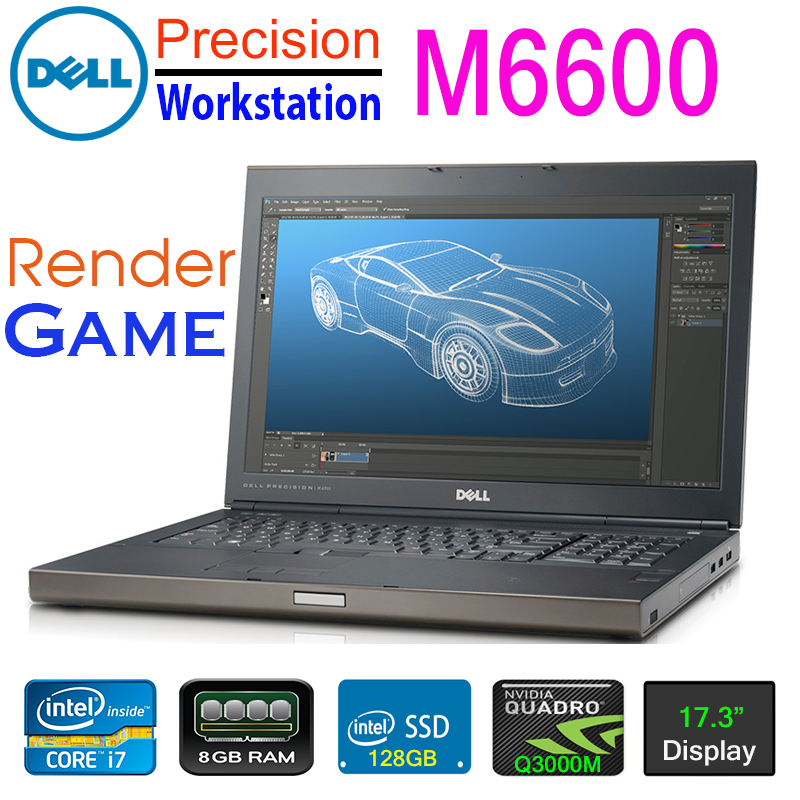 [Trả góp 0%]Laptop máy trạm workstation Dell Precision M6600 Core i7-2720QM 8gb Ram 128gb SSD vga Quadro Q3000M màn 17.3inch Full HD