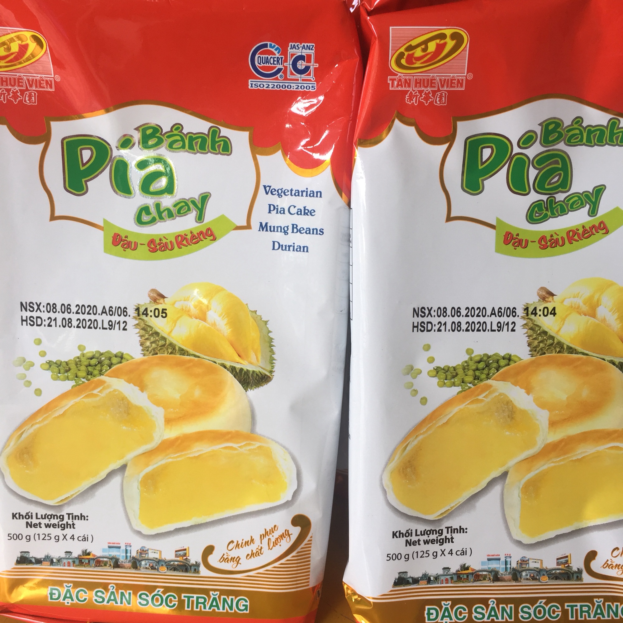 Bánh Pía chay nhân đậu xanh - sầu riêng (Vegetarian Pia Cake Mung beans Durian)