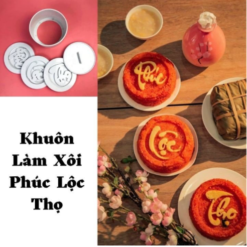 [MIỄN PHÍ VẬN CHUYỂN] COMBO BỘ 3 MẶT KHUÔN XÔI PHÚC LỘC THỌ - SIÊU ĐẸP. KHUÔN XÔI IN NHẤN TẠO HÌNH, ĐỊNH HÌNH CHỮ PHÚC LỘC THỌ - KHUÔN ÉP XÔI 3 MẶT HÌNH TRÒN PHÚC LỘC THỌ
