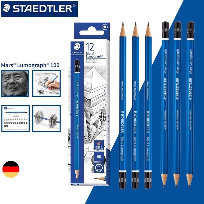 Bút chì đức xanh steadtler hộp 12 cây, chì chắc chắn ít gẫy khi sử dụng, chì đức staedtler 2b - loki home