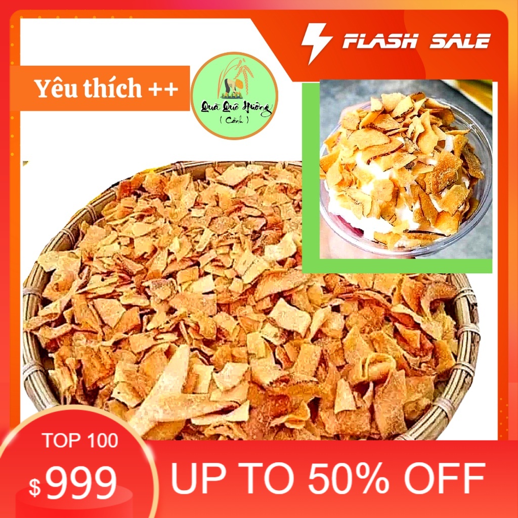 1kg dừa sấy giòn dừa sấy khô giòn freeship loại 1 ít vụn nguyên liệu nấu ăn, nấu chè, ăn vặt,...