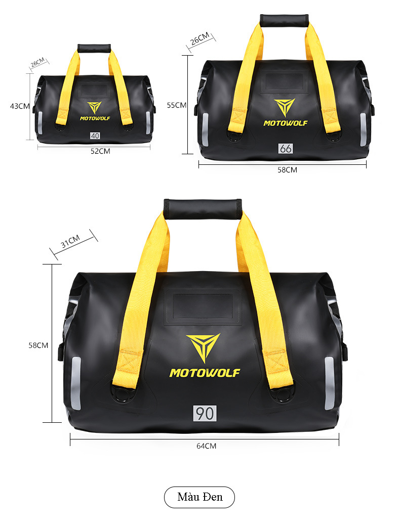 Túi du lịch motowolf chống nước 90l