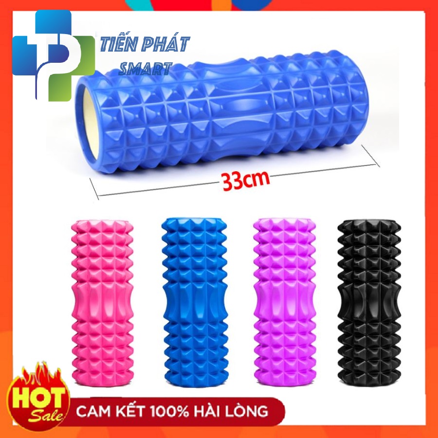 [Hàng Đẹp-Giá Tốt-Chất Lượng Cao ]Con Lăn Foam Roller Massage gai 33cm- Ống Lăn Dãn Cơ Tập Gym, Yoga, Thể Hình Chính Hãng Tienphatsmart( Bảo Hành 12 Tháng)